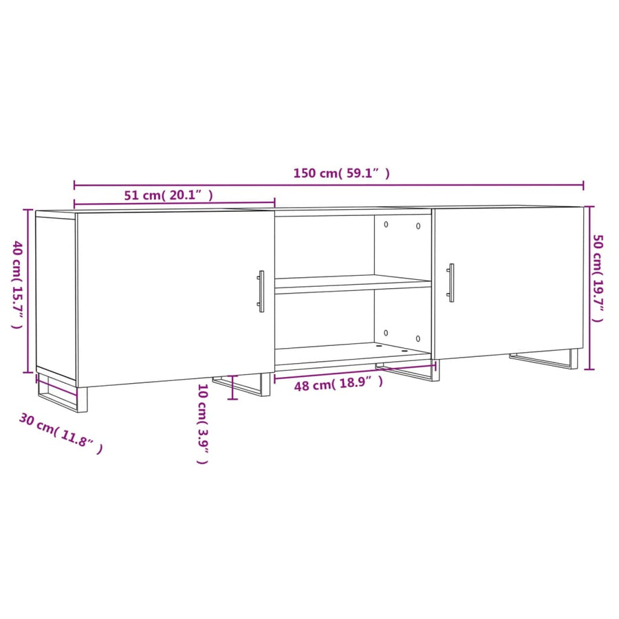 Tv-Meubel 50X30X50 Cm Bewerkt Hout Kleurig Sonoma eiken
