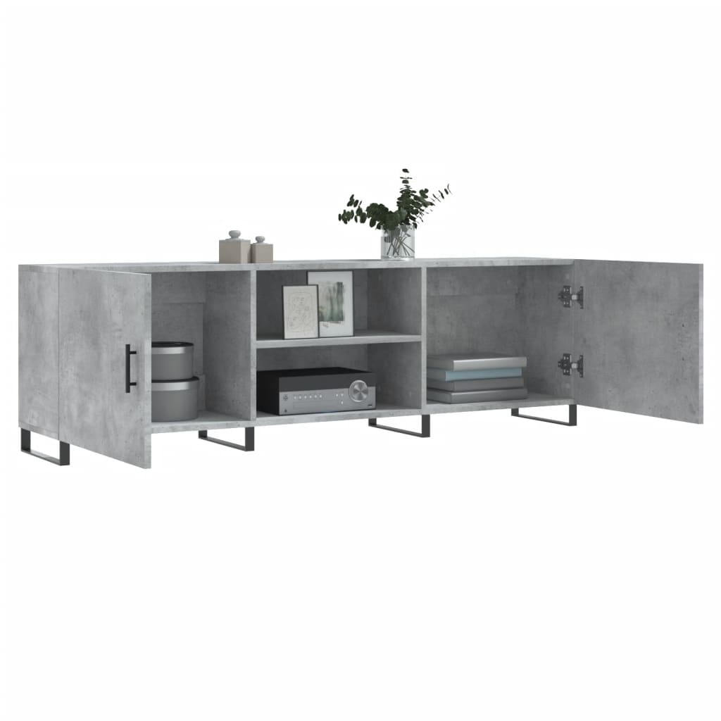 Tv-Meubel 150X30X50 Cm Bewerkt Hout Betongrijs