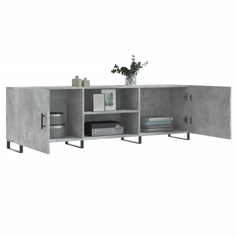 Tv-Meubel 150X30X50 Cm Bewerkt Hout Betongrijs
