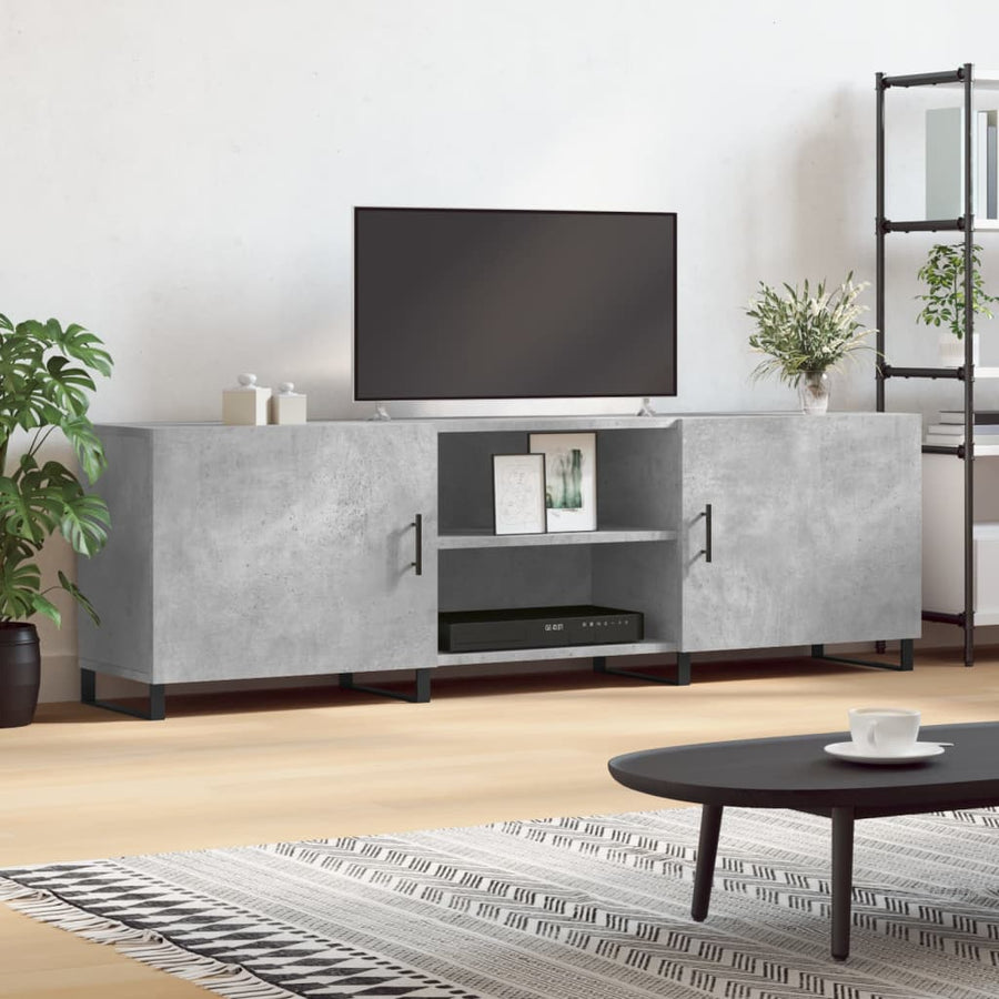 Tv-Meubel 150X30X50 Cm Bewerkt Hout Betongrijs