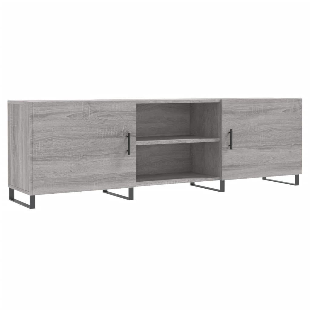 Tv-Meubel 150X30X50 Cm Bewerkt Hout Eikenkleurig Grijs sonoma