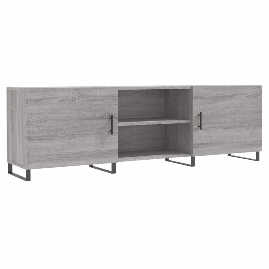 Tv-Meubel 150X30X50 Cm Bewerkt Hout Eikenkleurig Grijs sonoma