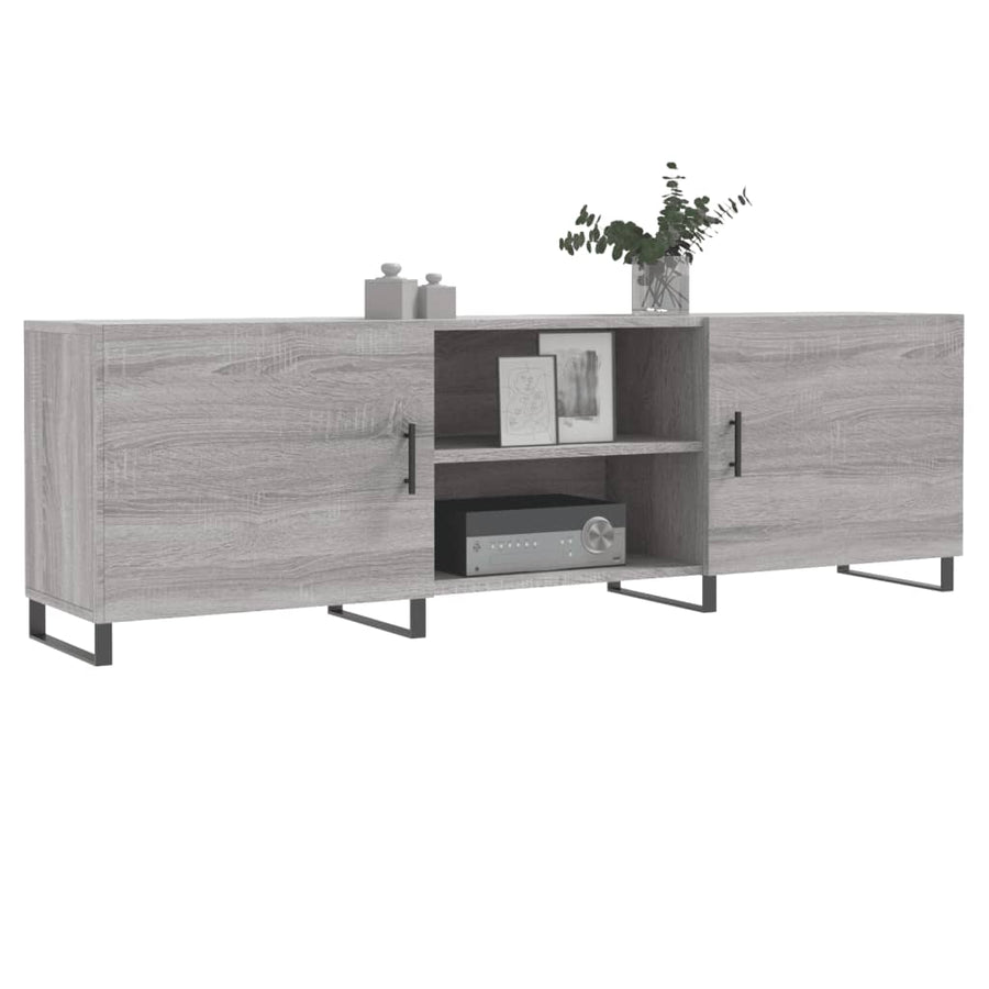 Tv-Meubel 150X30X50 Cm Bewerkt Hout Eikenkleurig Grijs sonoma