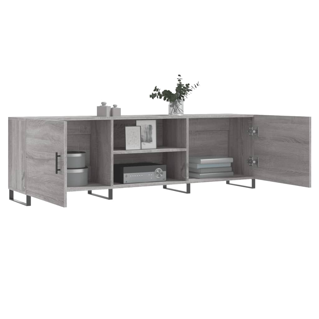 Tv-Meubel 150X30X50 Cm Bewerkt Hout Eikenkleurig Grijs sonoma