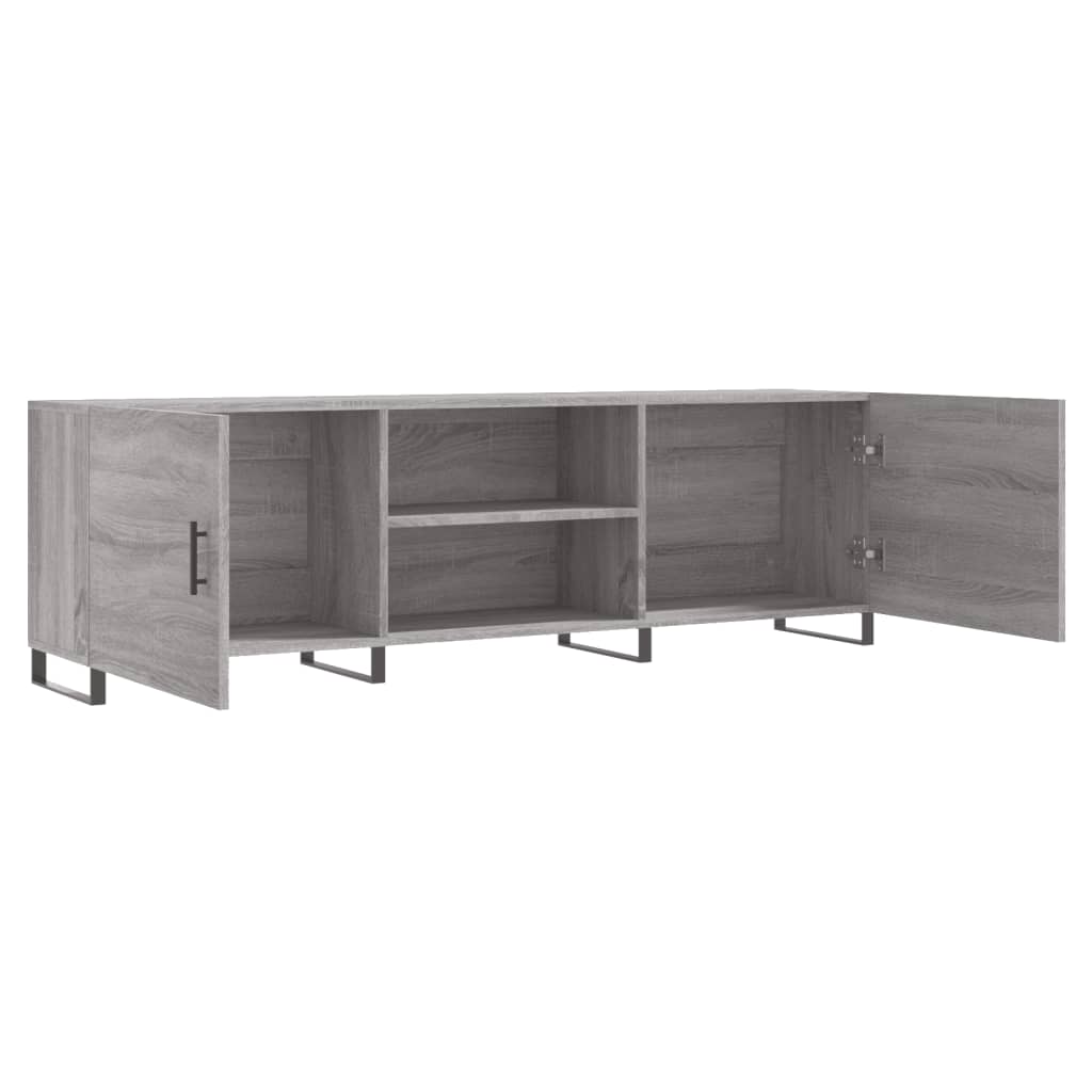 Tv-Meubel 150X30X50 Cm Bewerkt Hout Eikenkleurig Grijs sonoma