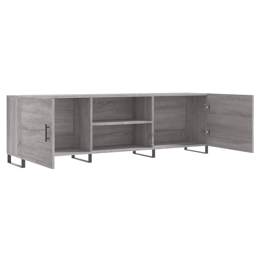 Tv-Meubel 150X30X50 Cm Bewerkt Hout Eikenkleurig Grijs sonoma