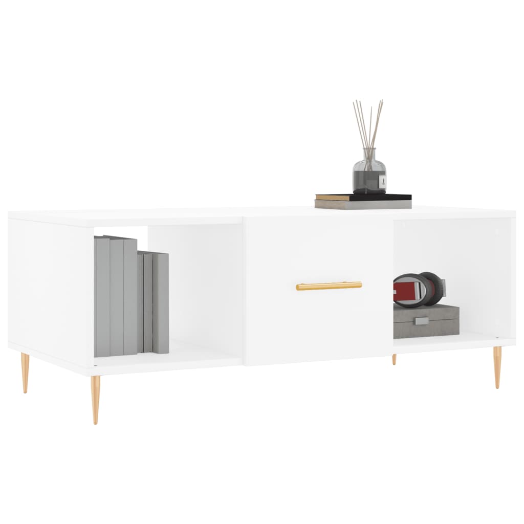Salontafel 102x50x40 cm bewerkt hout wit
