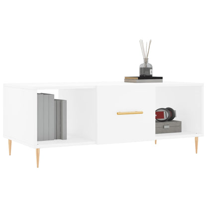 Salontafel 102x50x40 cm bewerkt hout wit