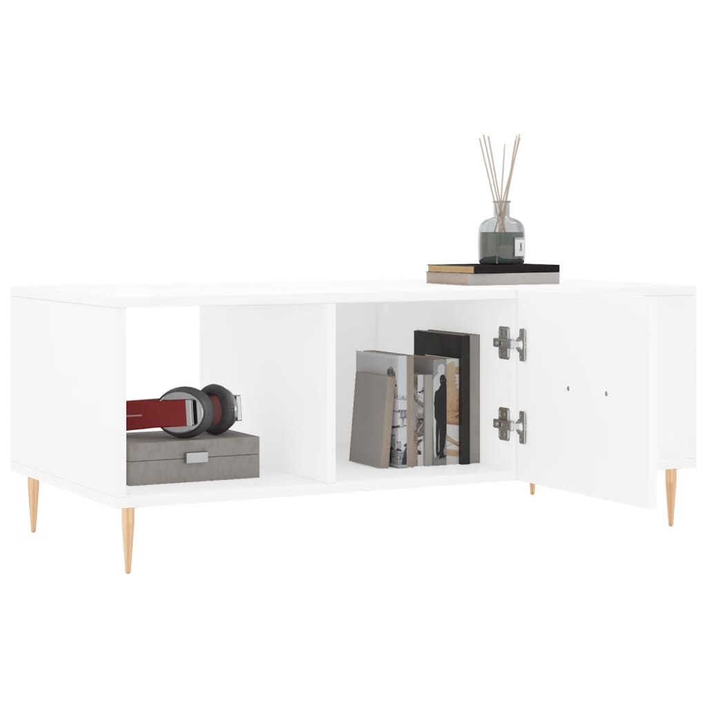 Salontafel 102x50x40 cm bewerkt hout wit