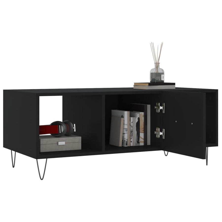 Salontafel 02X50X40 Cm Bewerkt Hout Zwart