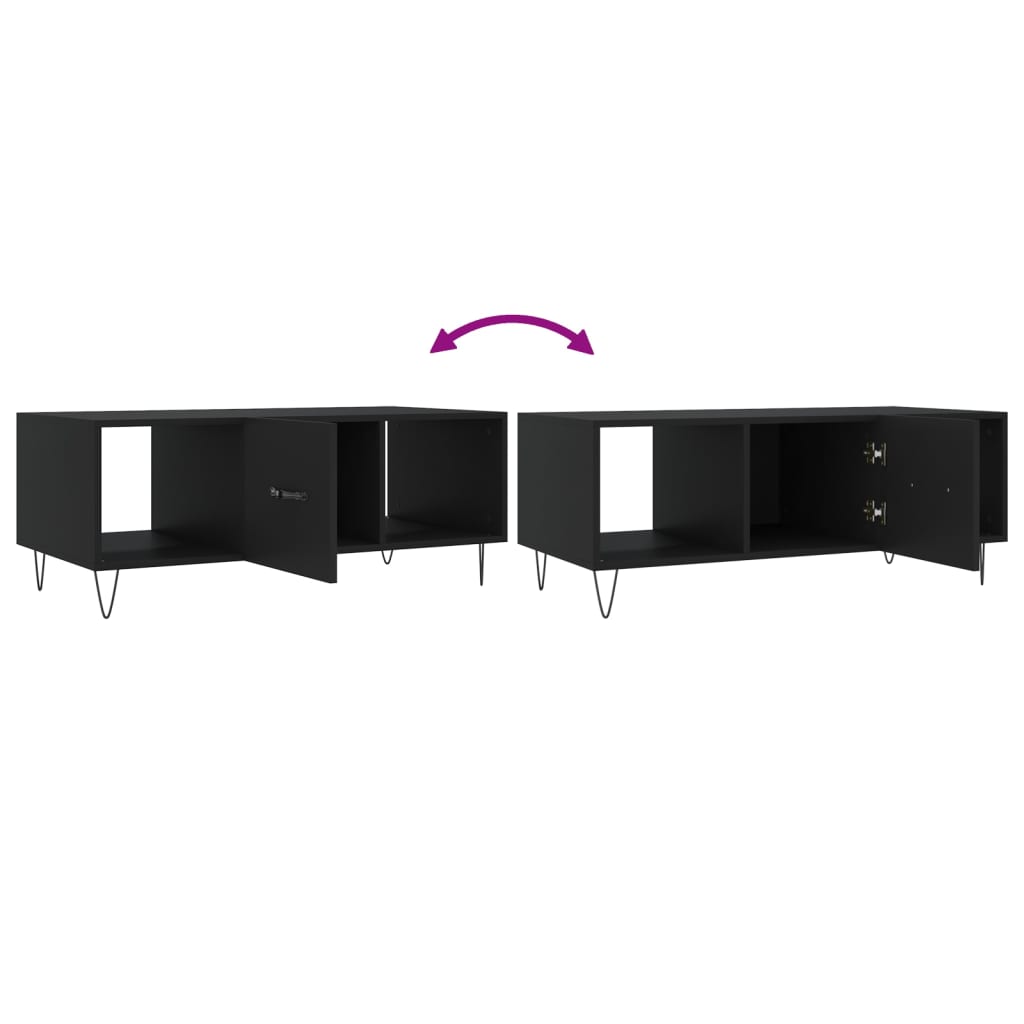 Salontafel 02X50X40 Cm Bewerkt Hout Zwart