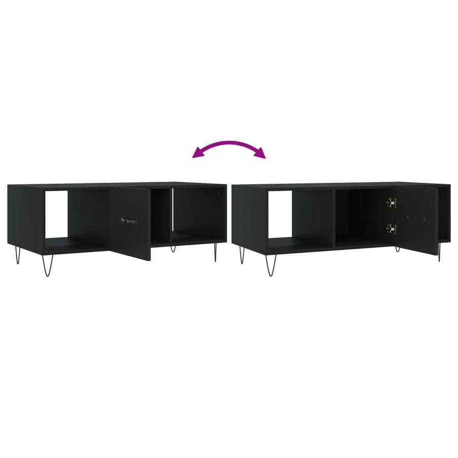 Salontafel 02X50X40 Cm Bewerkt Hout Zwart