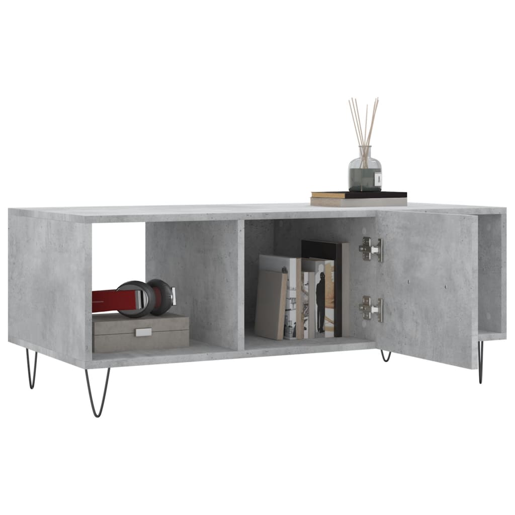 Salontafel 02X50X40 Cm Bewerkt Hout Betongrijs