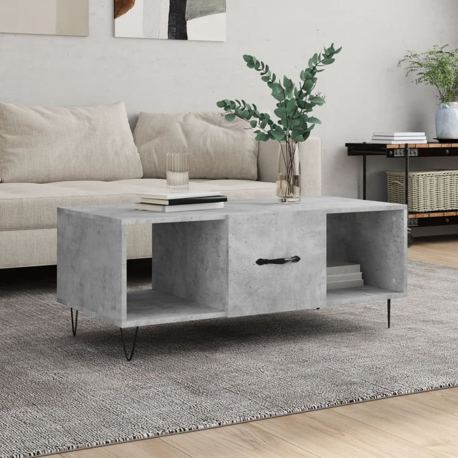 Salontafel 02X50X40 Cm Bewerkt Hout Betongrijs