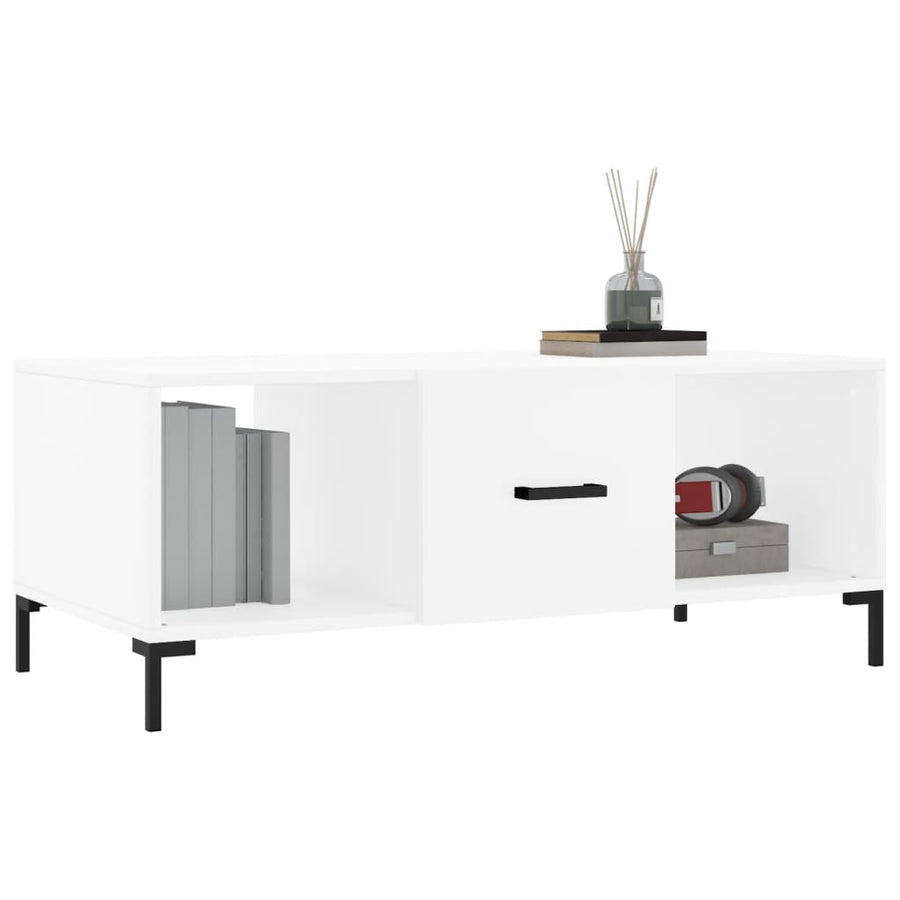 Salontafel 02X50X40 Cm Bewerkt Hout Wit