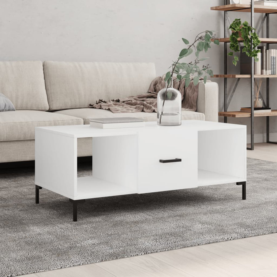 Salontafel 02X50X40 Cm Bewerkt Hout Wit