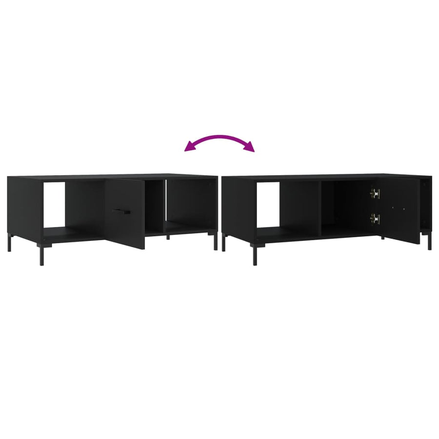 Salontafel 02X50X40 Cm Bewerkt Hout Zwart