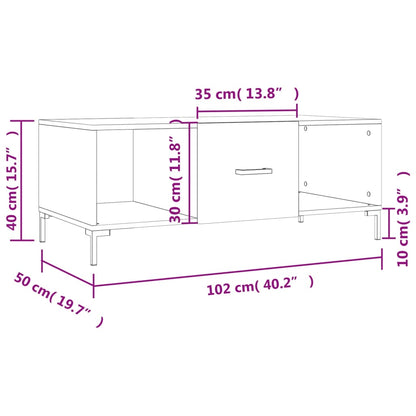 Salontafel 02X50X40 Cm Bewerkt Hout Kleurig Sonoma eiken