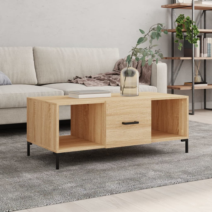 Salontafel 02X50X40 Cm Bewerkt Hout Kleurig Sonoma eiken