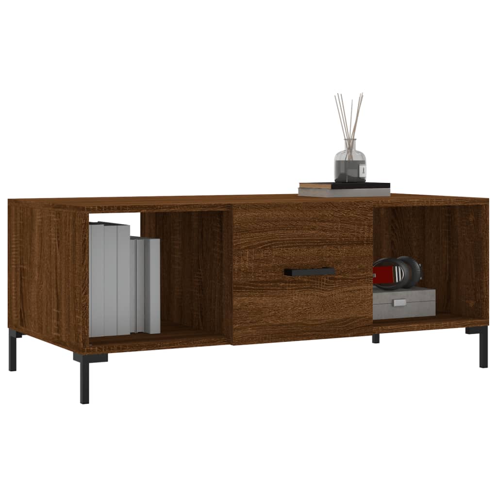Salontafel 102x50x40 cm bewerkt hout bruin eikenkleur