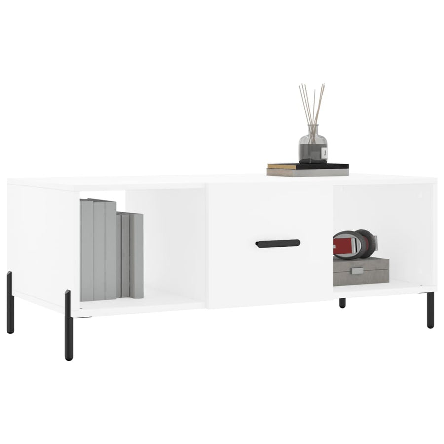 Salontafel 02X50X40 Cm Bewerkt Hout Wit