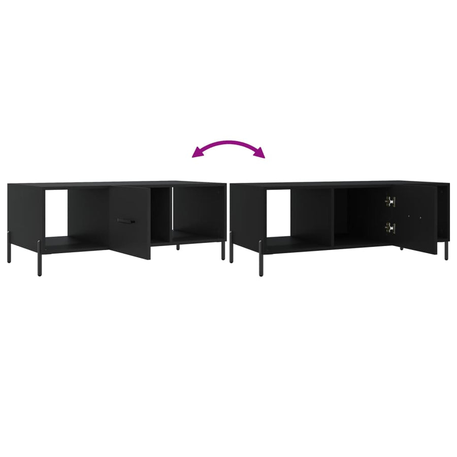 Salontafel 02X50X40 Cm Bewerkt Hout Zwart