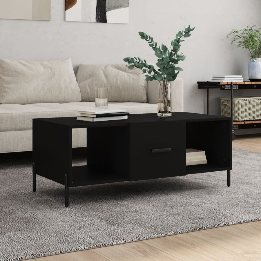Salontafel 02X50X40 Cm Bewerkt Hout Zwart