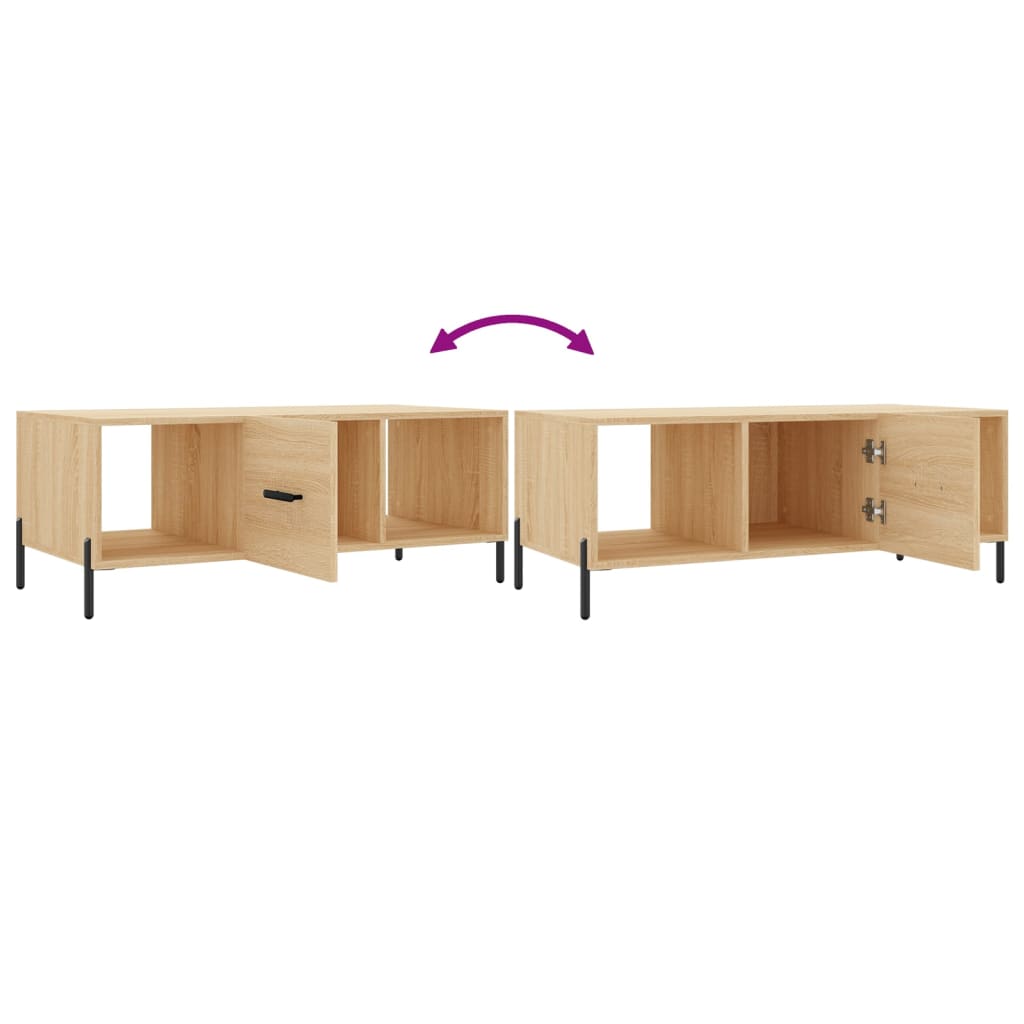 Salontafel 02X50X40 Cm Bewerkt Hout Kleurig Sonoma eiken