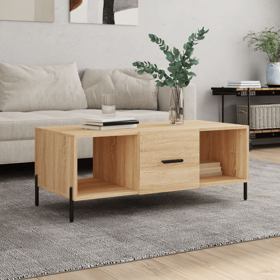 Salontafel 02X50X40 Cm Bewerkt Hout Kleurig Sonoma eiken