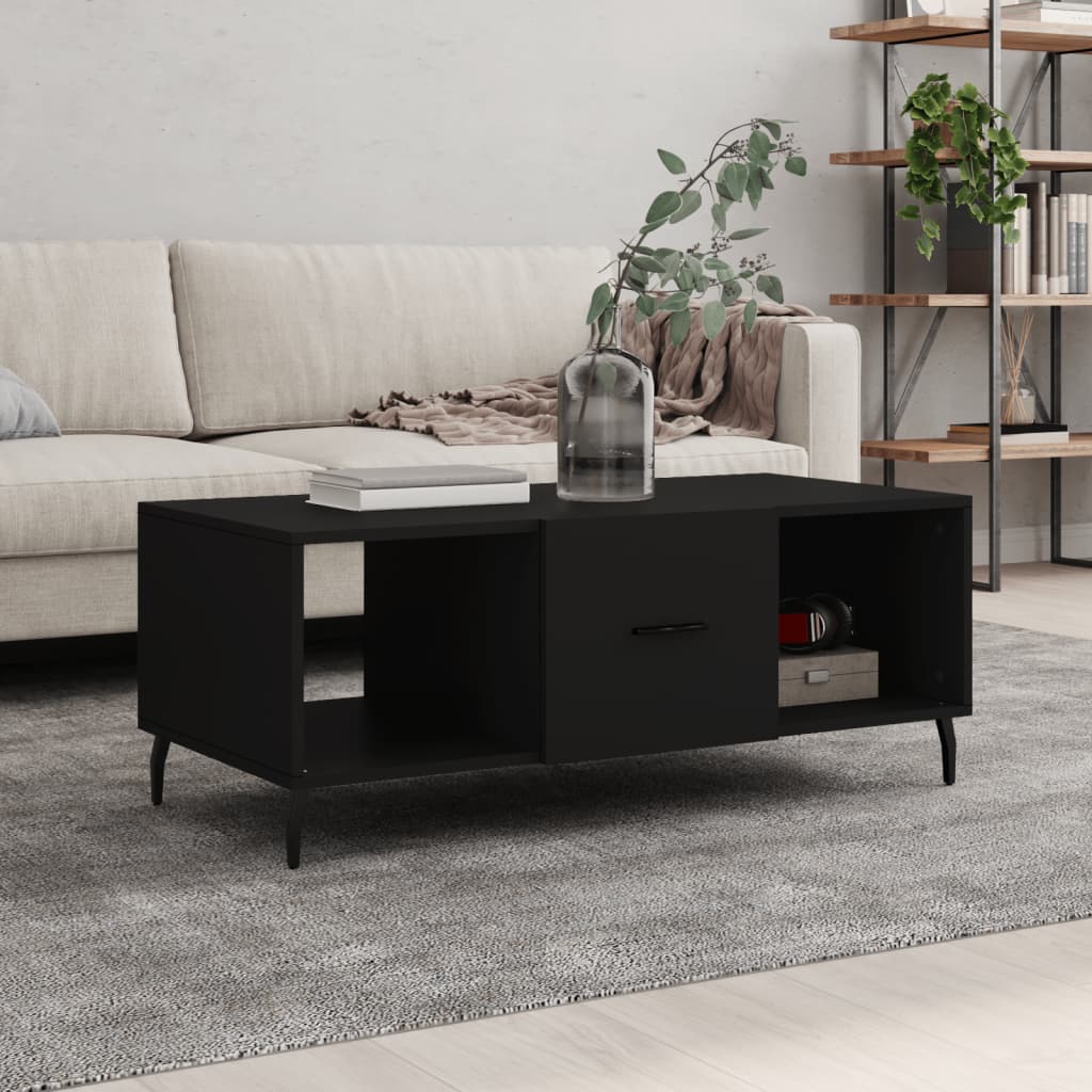 Salontafel 02X50X40 Cm Bewerkt Hout Zwart