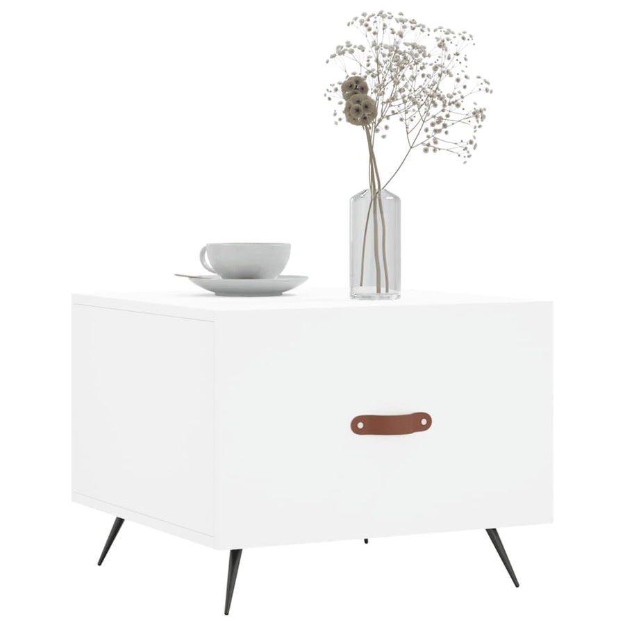 Salontafel 50X50X40 Cm Bewerkt Hout 1 Wit