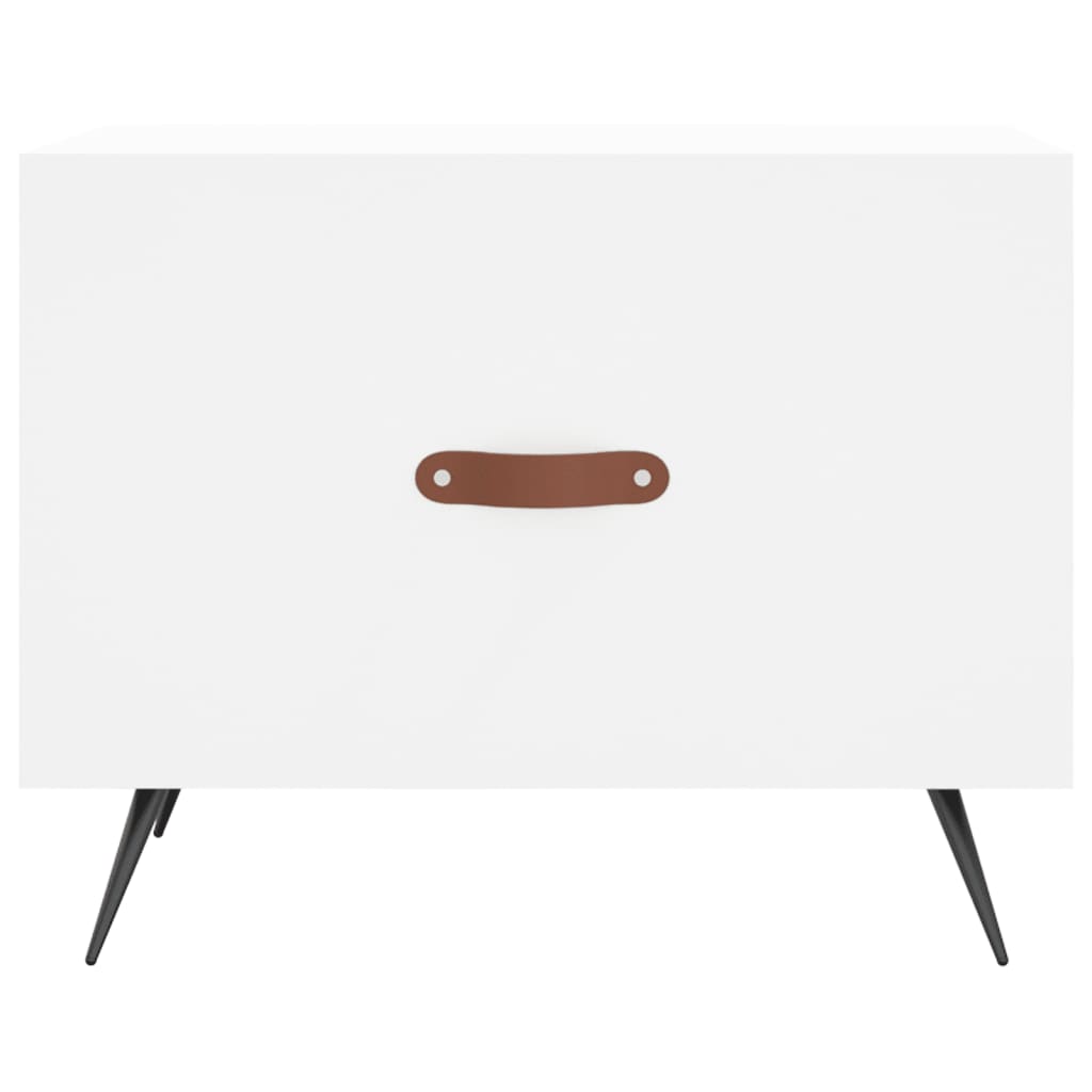Salontafel 50X50X40 Cm Bewerkt Hout 1 Wit