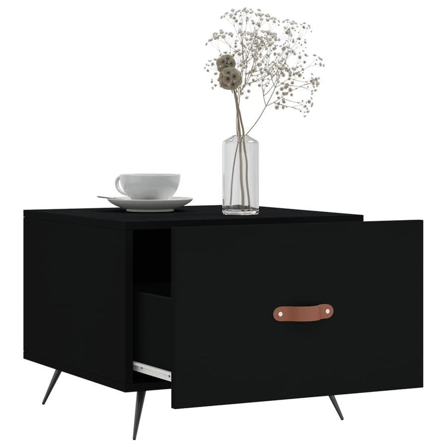 Salontafels 50X50X40 Cm Bewerkt Hout 2 Zwart