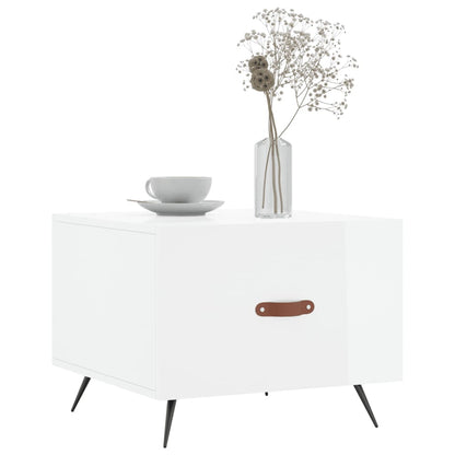 Salontafel 50X50X40 Cm Bewerkt Hout 1 Hoogglans wit