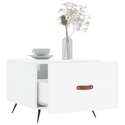 Salontafel 50X50X40 Cm Bewerkt Hout 1 Hoogglans wit