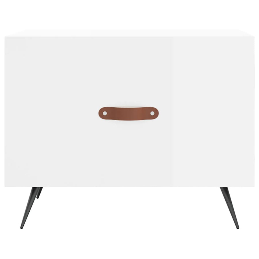 Salontafel 50X50X40 Cm Bewerkt Hout 1 Hoogglans wit