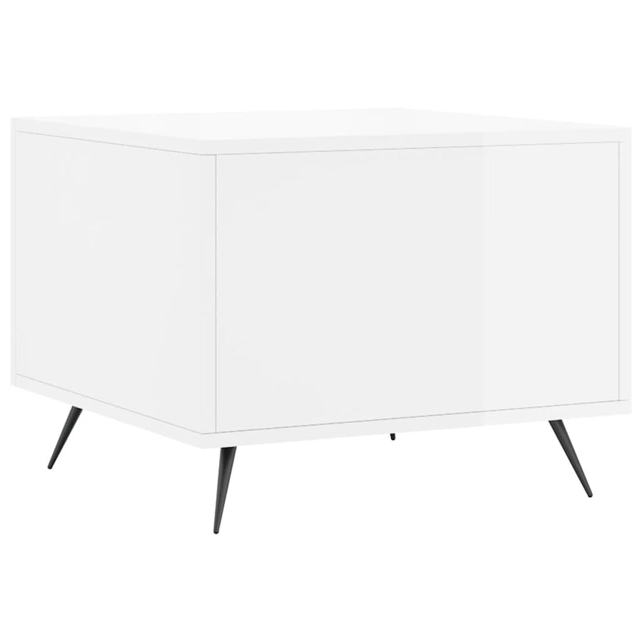 Salontafel 50X50X40 Cm Bewerkt Hout 1 Hoogglans wit
