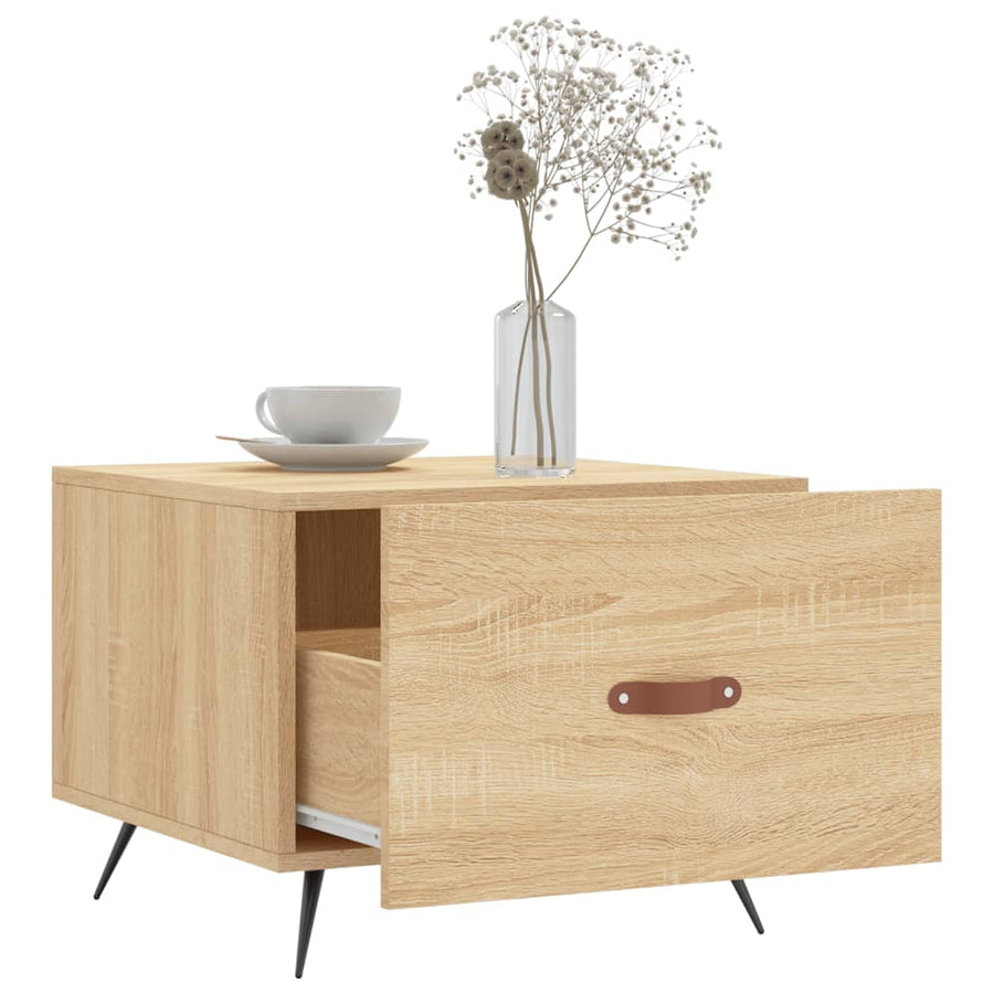 Salontafel 50X50X35 Cm Bewerkt Hout Kleurig 1 Sonoma eiken