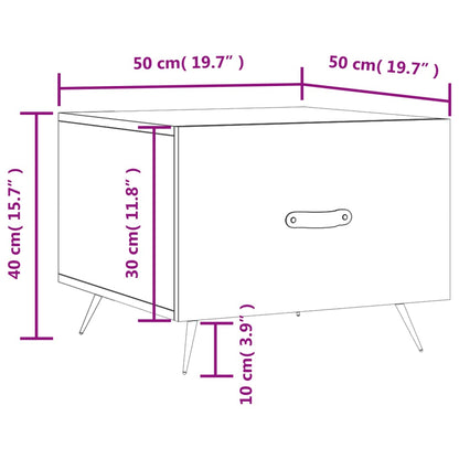 Salontafel 50X50X40 Cm Bewerkt Hout 1 Betongrijs