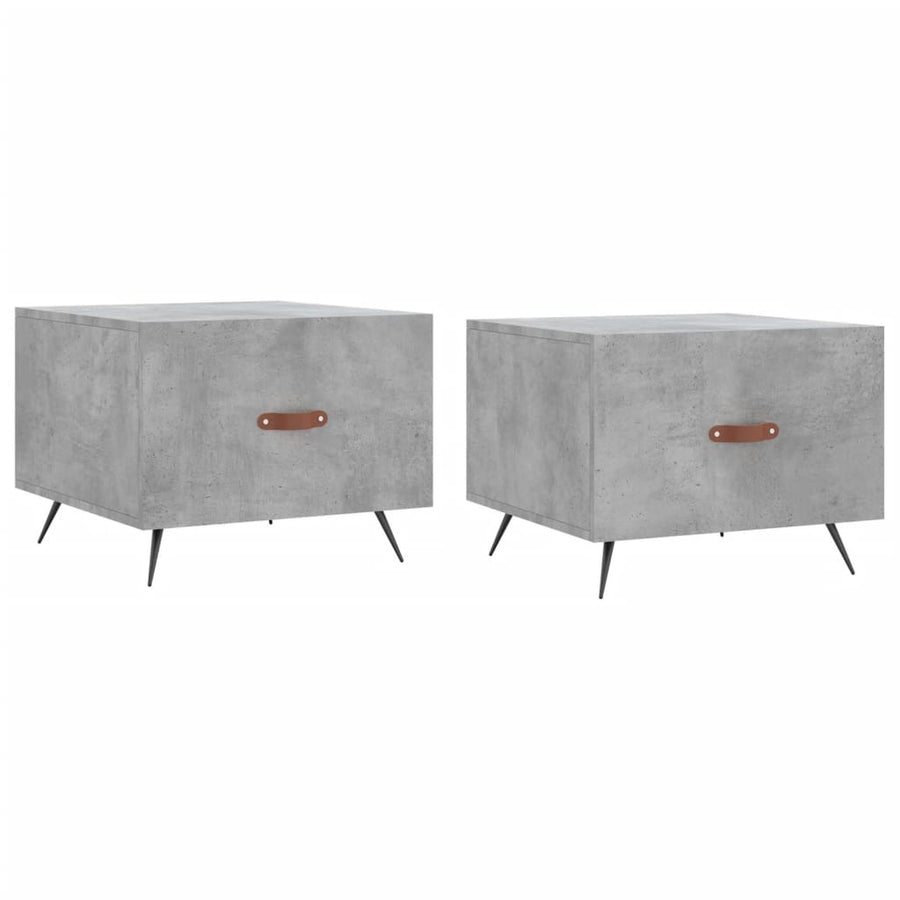 Salontafels 50X50X40 Cm Bewerkt Hout 2 Betongrijs