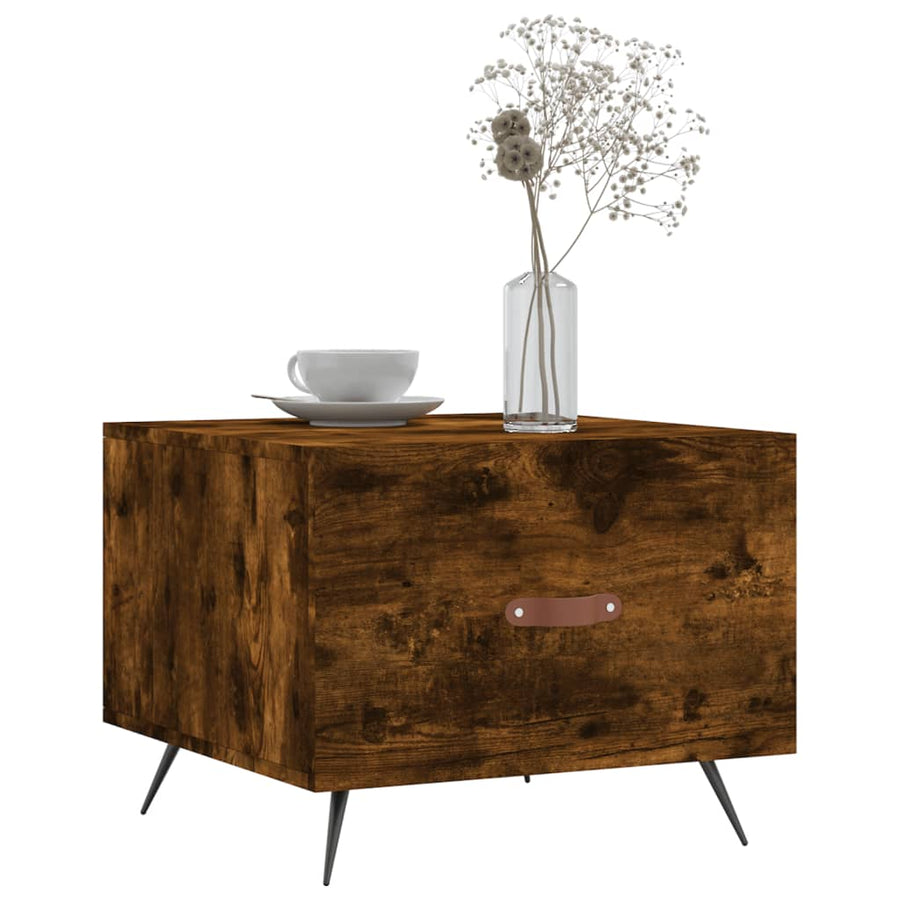Salontafel 50X50X40 Cm Bewerkt Hout Kleurig 1 Gerookt eiken