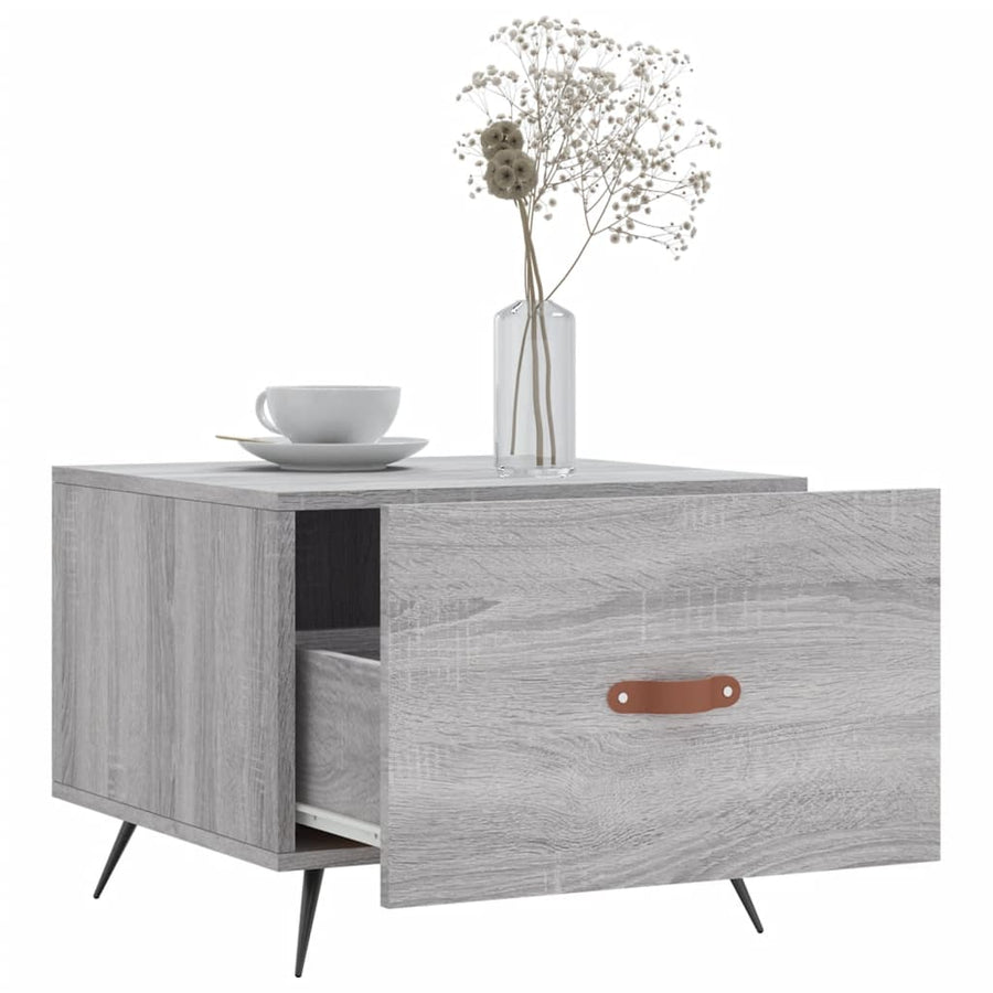 Salontafel 50X50X40 Cm Bewerkt Hout Eiken 1 Grijs sonoma