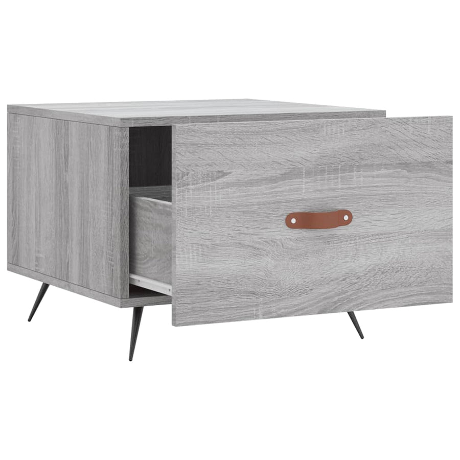 Salontafel 50X50X40 Cm Bewerkt Hout Eiken 1 Grijs sonoma
