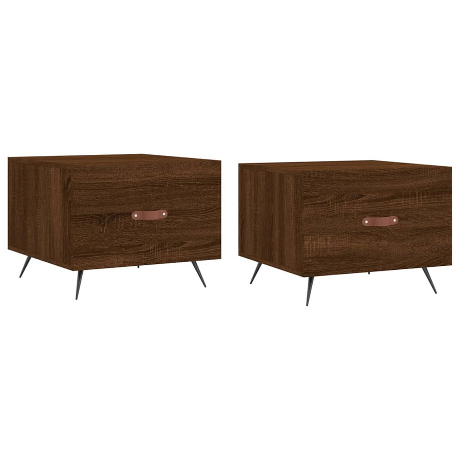 Salontafels 50X50X40 Cm Bewerkt Hout 2 bruin eikenkleur