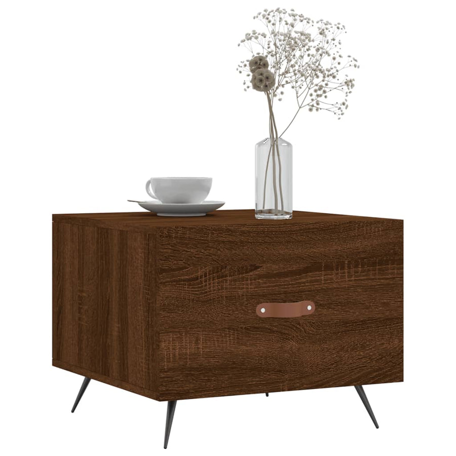 Salontafels 50X50X40 Cm Bewerkt Hout 2 bruin eikenkleur