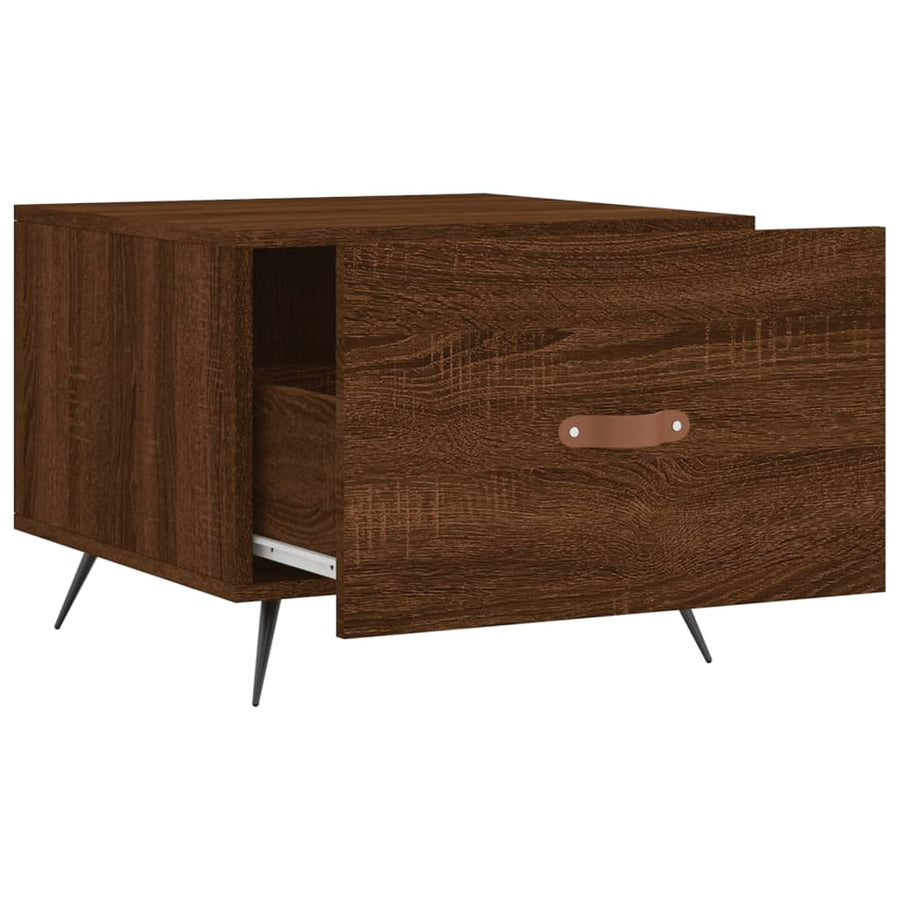 Salontafels 50X50X40 Cm Bewerkt Hout 2 bruin eikenkleur
