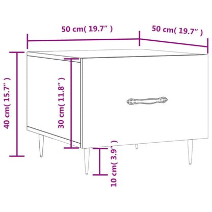 Salontafel 50X50X40 Cm Bewerkt Hout 1 Zwart