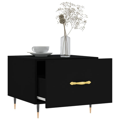 Salontafel 50X50X40 Cm Bewerkt Hout 1 Zwart