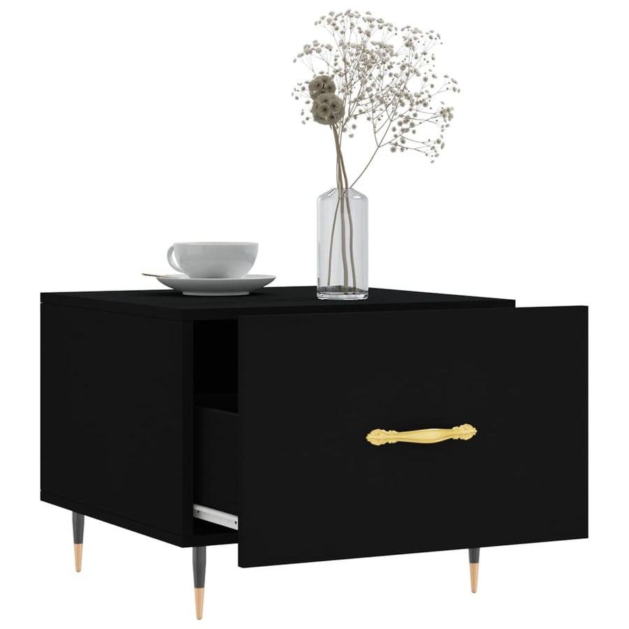 Salontafel 50X50X40 Cm Bewerkt Hout 1 Zwart