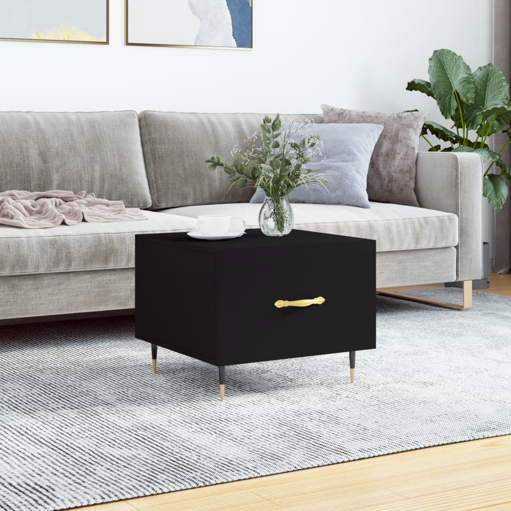 Salontafel 50X50X40 Cm Bewerkt Hout 1 Zwart